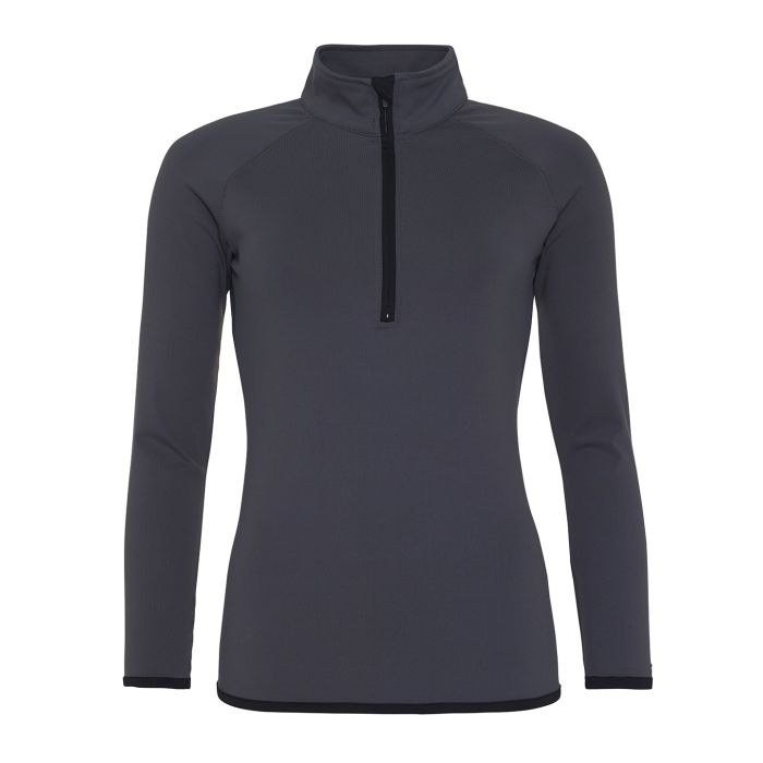 Women's cool ½ zip sweatshirt - Charcoal/Jet Black - XS Women's cool ½ zip sweatshirt - Charcoal/Jet Black - XS