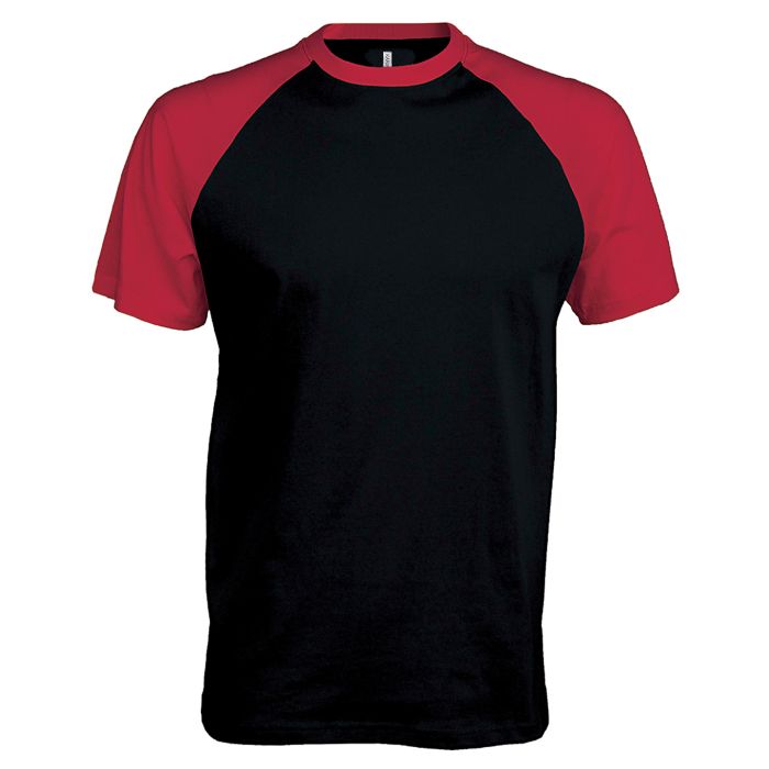 Baseball Short-sleeved two-tone T-shirt - Black/Red - S Baseball Short-sleeved two-tone T-shirt - Black/Red - S