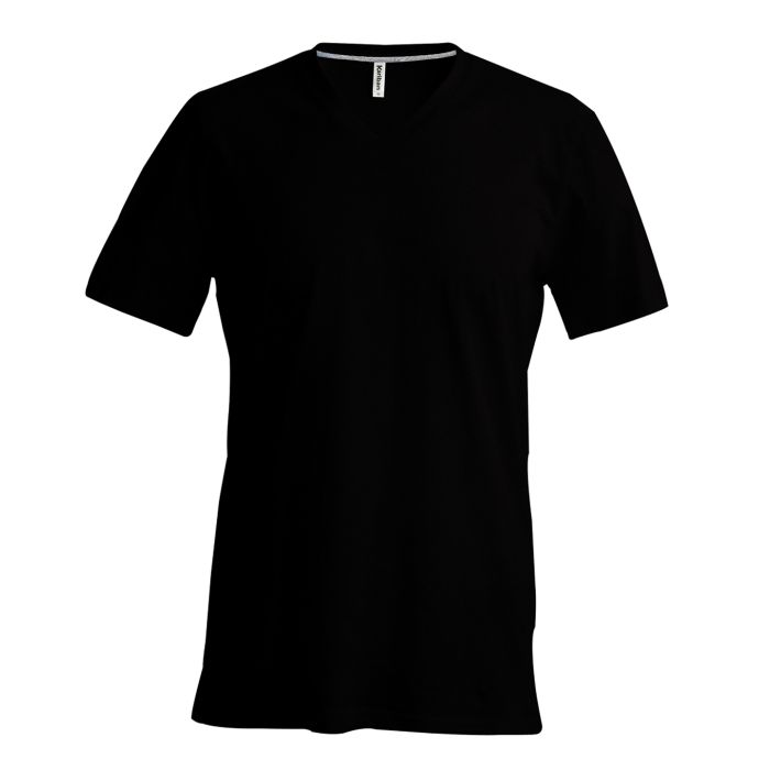 Men's short-sleeved V-neck T-shirt - Black - S Men's short-sleeved V-neck T-shirt - Black - S