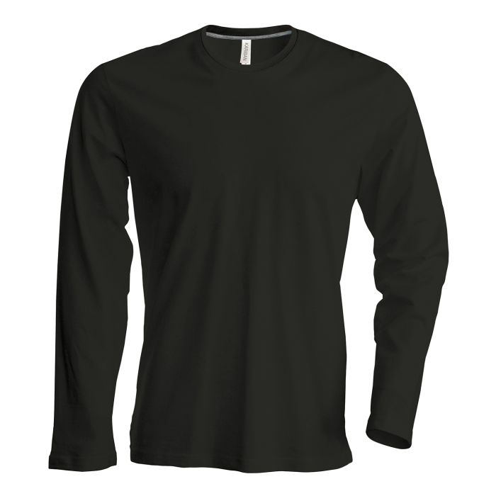 Men's long-sleeved crew neck T-shirt - Black - S Men's long-sleeved crew neck T-shirt - Black - S