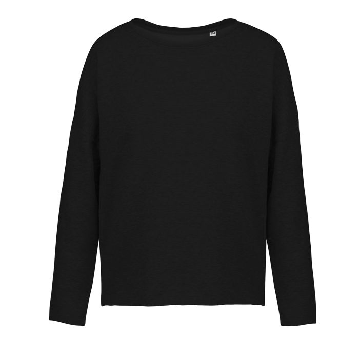Ladies' oversized sweatshirt - Black - S/M Ladies' oversized sweatshirt - Black - S/M