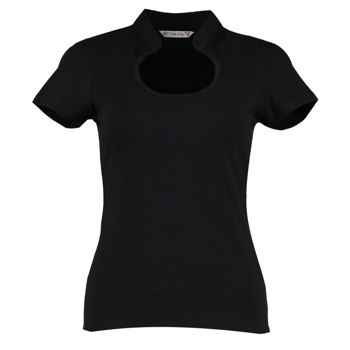 Women's corporate top keyhole neck (regular fit) - Black - Wom 12/14 Women's corporate top keyhole neck (regular fit) - Black - Wom 12/14