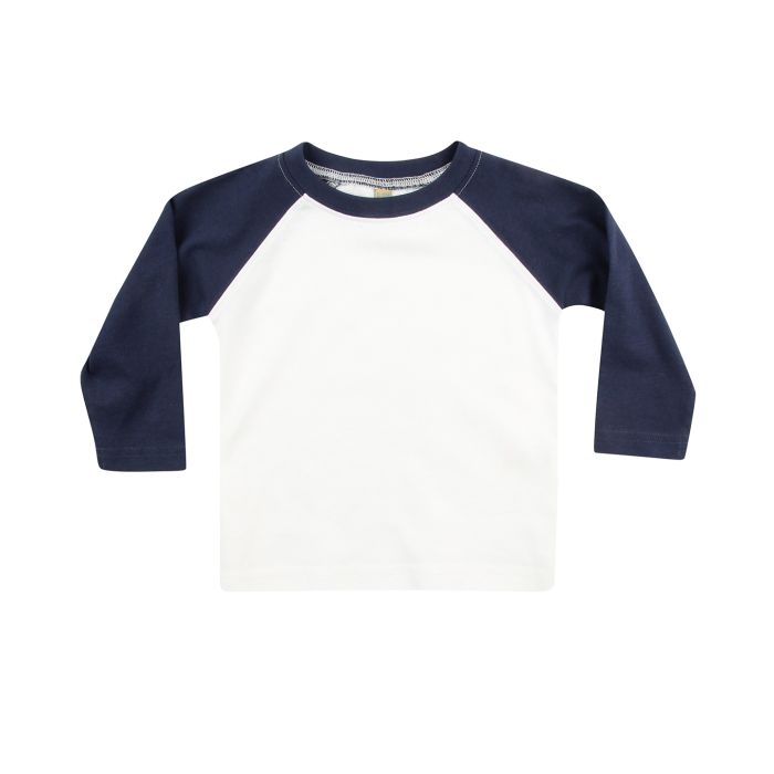 Long sleeve baseball t-shirt - White/Navy - 0/6 Months Long sleeve baseball t-shirt - White/Navy - 0/6 Months