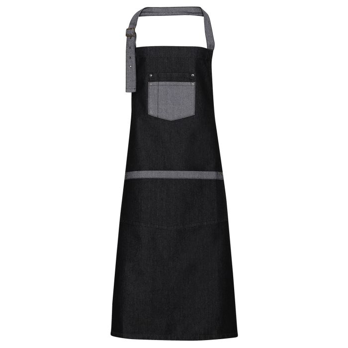 Domain contrast denim bib apron Domain contrast denim bib apron