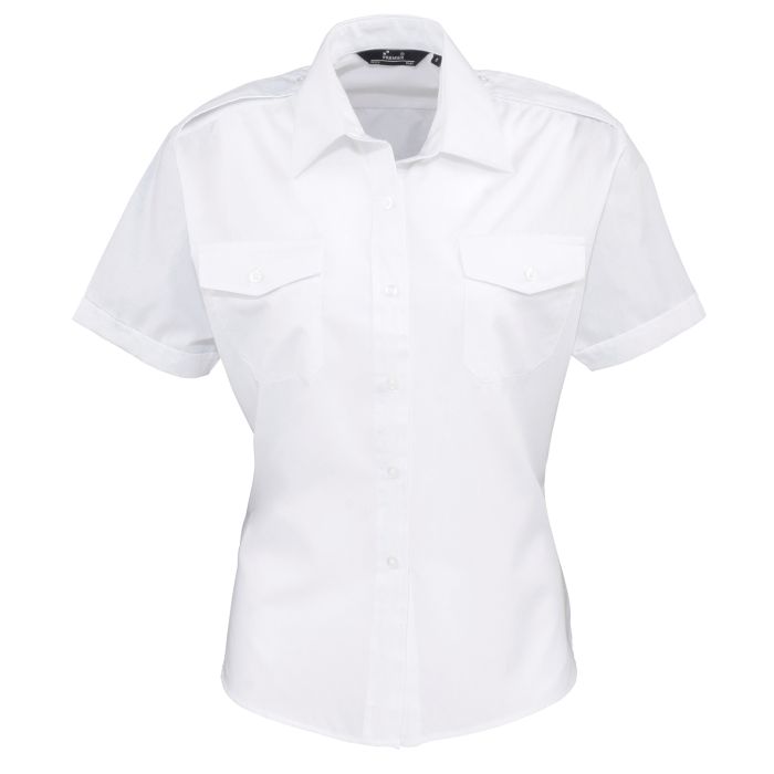 Women's short sleeve pilot blouse - White - Wom 8 Women's short sleeve pilot blouse - White - Wom 8