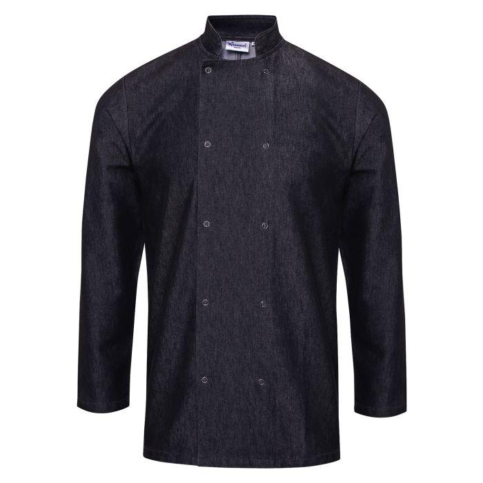 Denim chef's jacket - Black Denim - XS Denim chef's jacket - Black Denim - XS