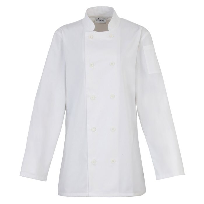 Women's long sleeve chef's jacket - White - S Women's long sleeve chef's jacket - White - S