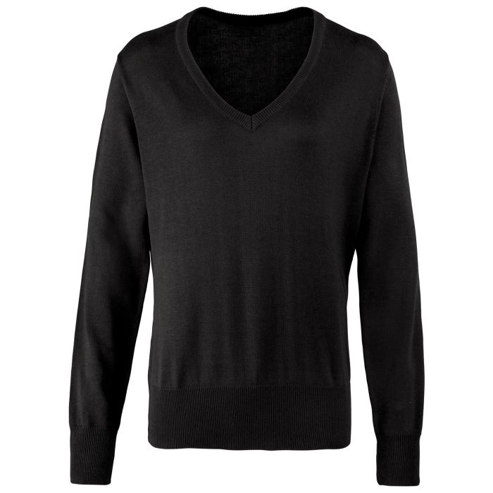 Women's v-neck knitted sweater - Black - Wom 10 Women's v-neck knitted sweater - Black - Wom 10