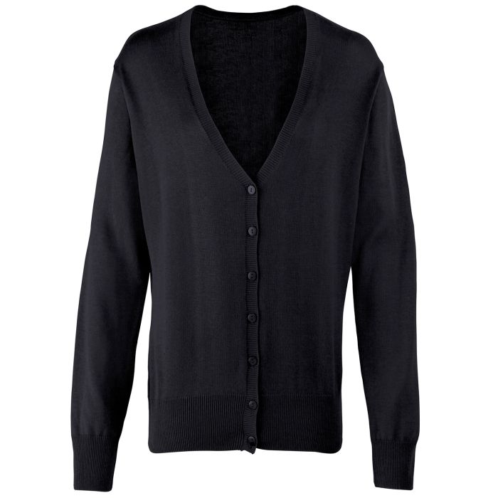 Women's button-through knitted cardigan - Black - Wom 8 Women's button-through knitted cardigan - Black - Wom 8
