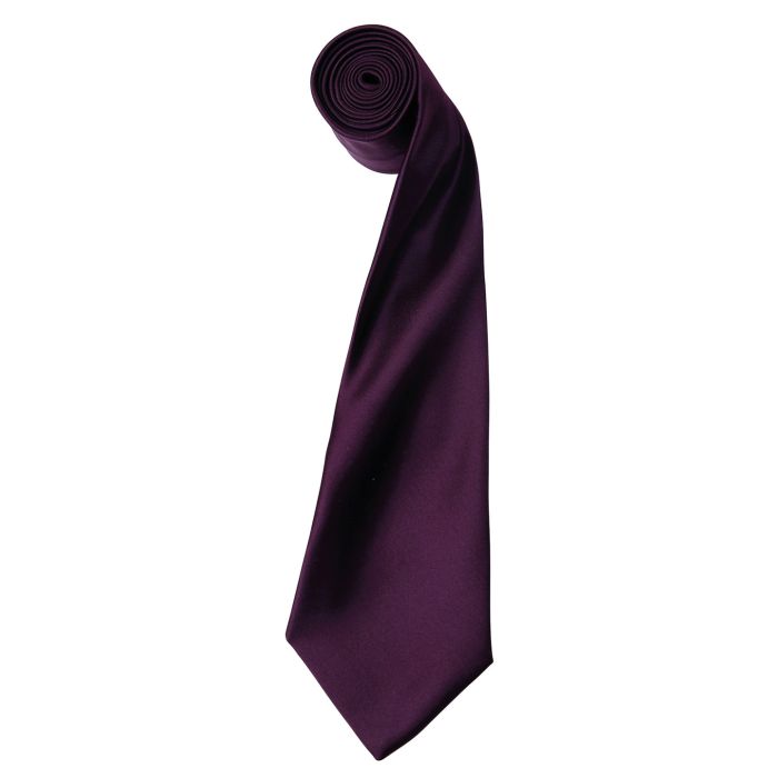 'Colours' satin tie - Aubergine - One size 'Colours' satin tie - Aubergine - One size