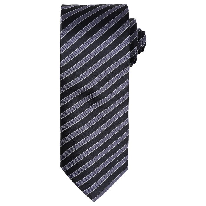 Double stripe tie - Black/Dark Grey - One size Double stripe tie - Black/Dark Grey - One size
