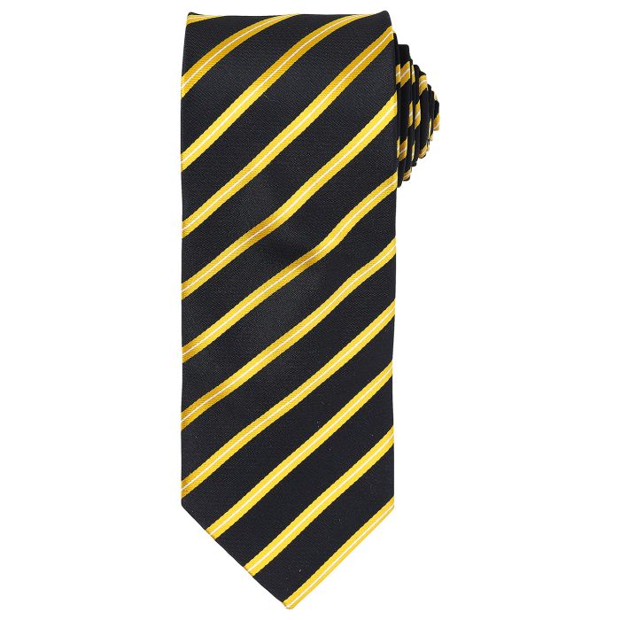 Sports stripe tie - Black/Gold - One size Sports stripe tie - Black/Gold - One size
