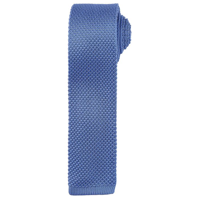Slim knitted tie - Mid Blue - One size Slim knitted tie - Mid Blue - One size