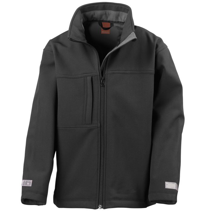 Junior classic softshell 3-layer jacket - Black - XS Junior classic softshell 3-layer jacket - Black - XS