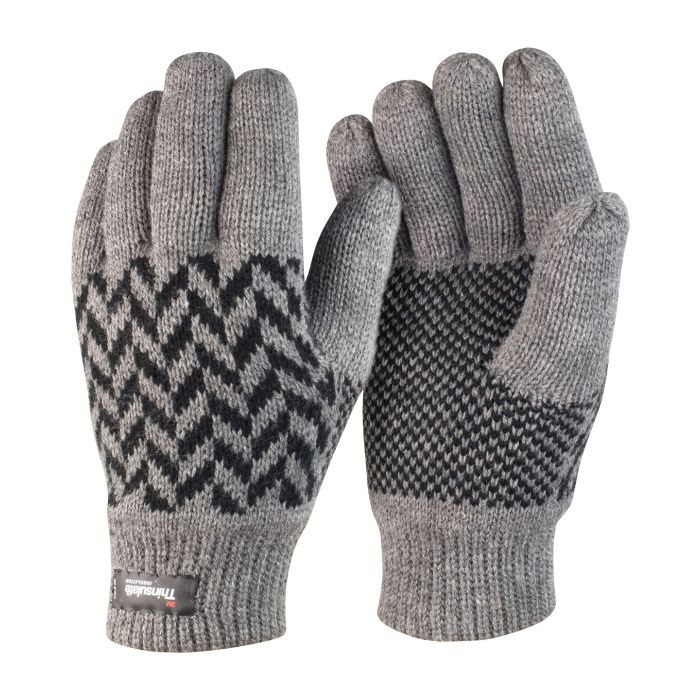 Pattern Thinsulate™ glove - Grey/Black - L/XL Pattern Thinsulate™ glove - Grey/Black - L/XL