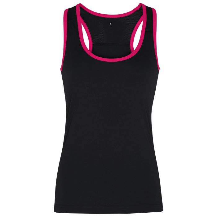 Women's TriDri® panelled fitness vest - Black/Hot Pink - S Women's TriDri® panelled fitness vest - Black/Hot Pink - S