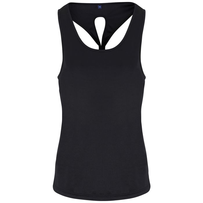 Women's TriDri® yoga knot vest - Black - XS Women's TriDri® yoga knot vest - Black - XS