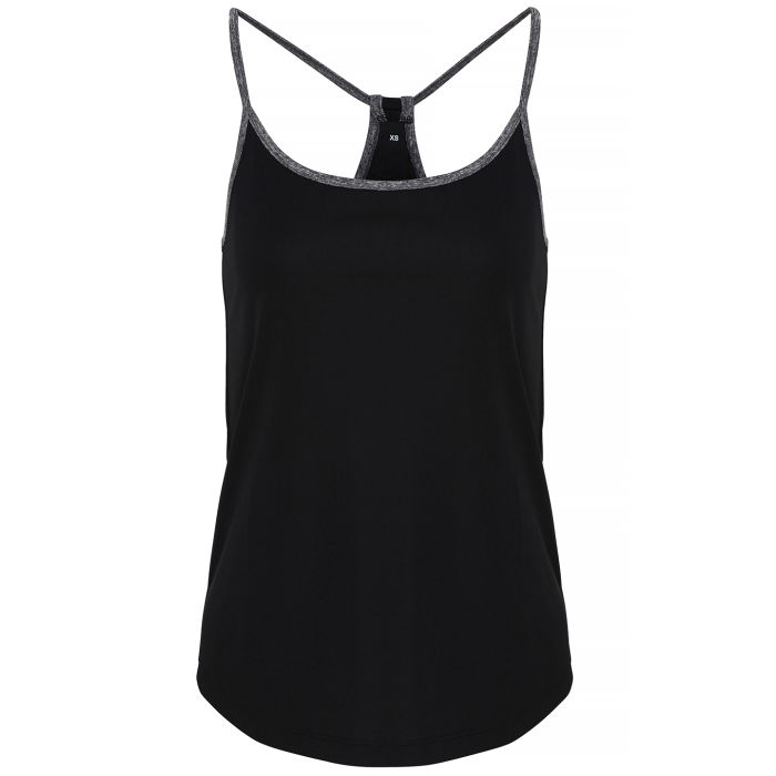 Women's TriDri® yoga vest - Black/Black Melange - XS Women's TriDri® yoga vest - Black/Black Melange - XS