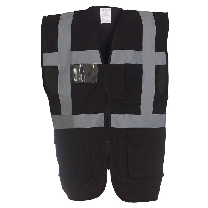 Multifunctional executive hi-vis waistcoat (HVW801) - Black* - S Multifunctional executive hi-vis waistcoat (HVW801) - Black* - S