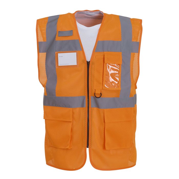 Hi-vis top cool open-mesh executive waistcoat (HVW820) - Orange - S Hi-vis top cool open-mesh executive waistcoat (HVW820) - Orange - S