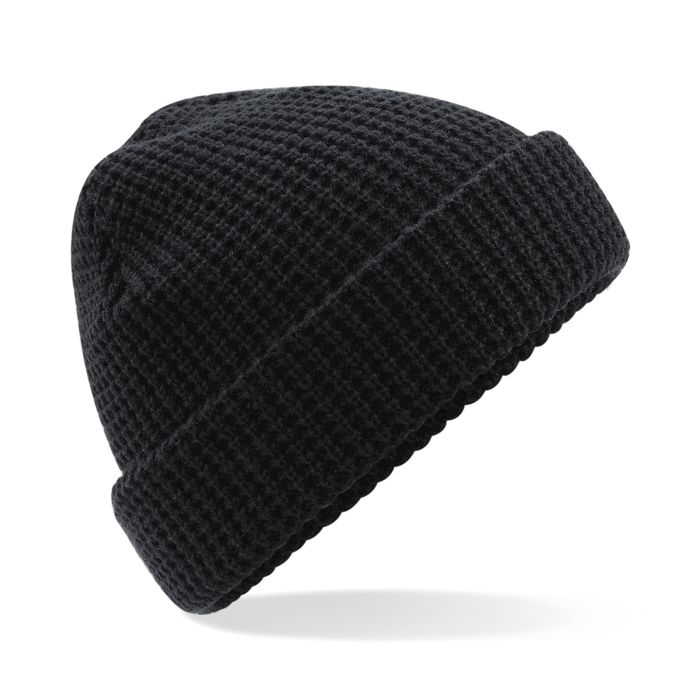 Classic waffle knit beanie - Black - One size Classic waffle knit beanie - Black - One size