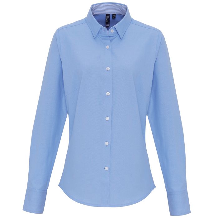 Women's cotton-rich Oxford stripes blouse - Oxford Blue - S Women's cotton-rich Oxford stripes blouse - Oxford Blue - S
