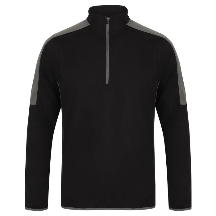¼ zip mid-layer with contrast panelling ¼ zip mid-layer with contrast panelling