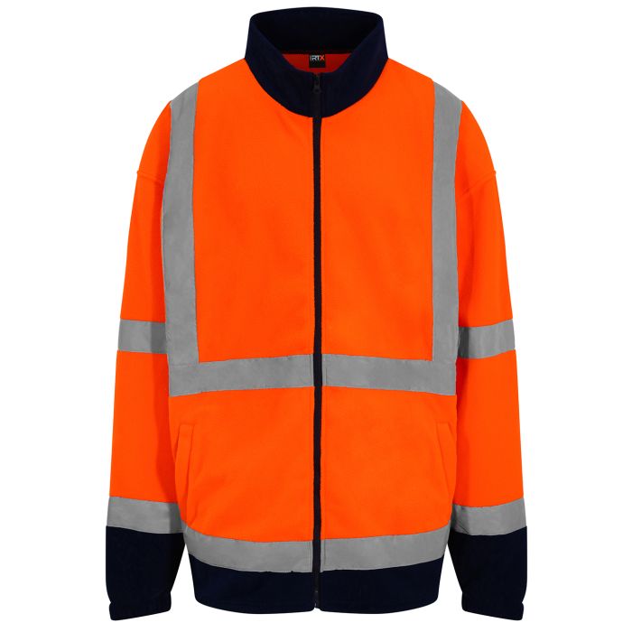 High visibility full-zip fleece - HV Orange/Navy - M High visibility full-zip fleece - HV Orange/Navy - M