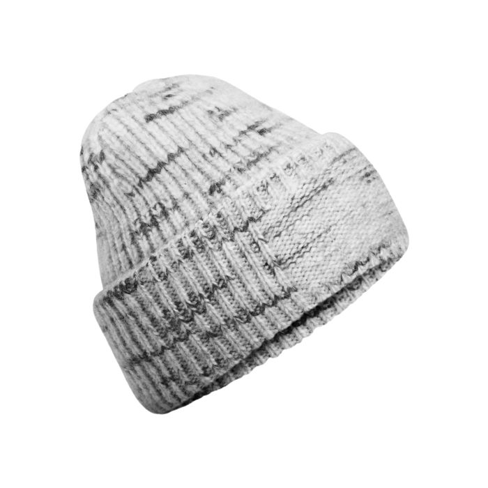 Chunky knit reverse patch beanie - Cloudy Haze - One Size Chunky knit reverse patch beanie - Cloudy Haze - One Size