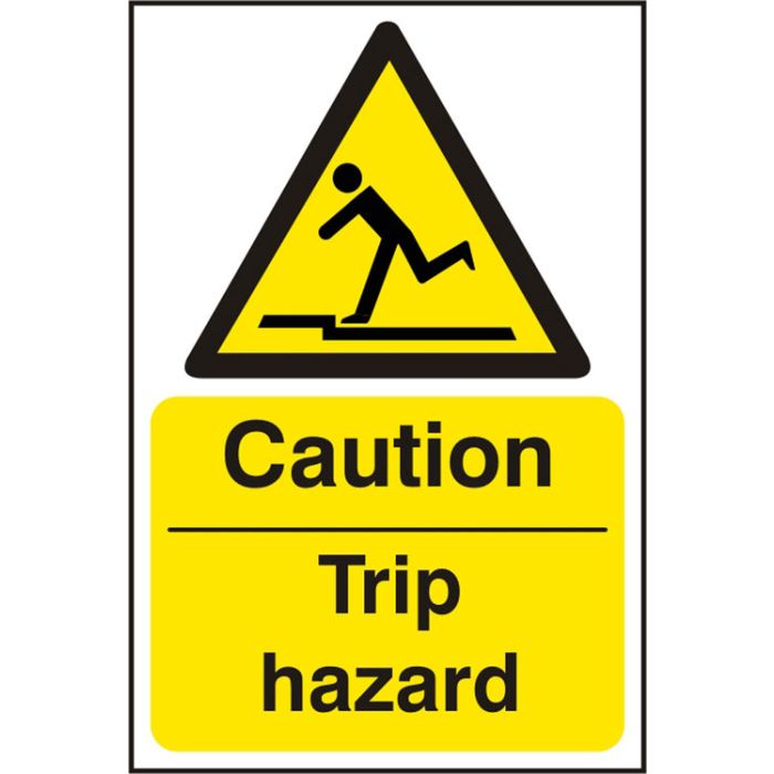 CAUTION TRIP HAZ SAV 200MM X 300MM - White/Yellow CAUTION TRIP HAZ SAV 200MM X 300MM - White/Yellow