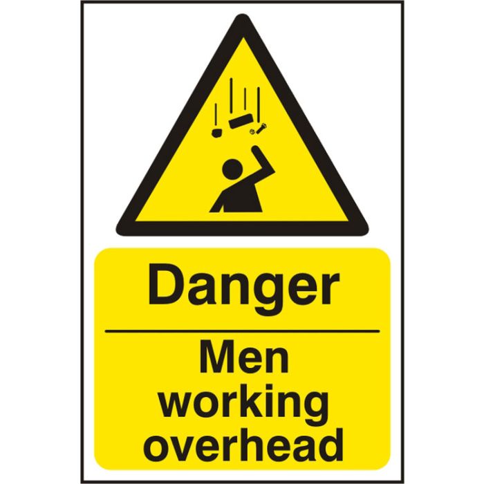 MEN WORKING OVERHEAD SAV 200MM X 300MM - White/Yellow MEN WORKING OVERHEAD SAV 200MM X 300MM - White/Yellow