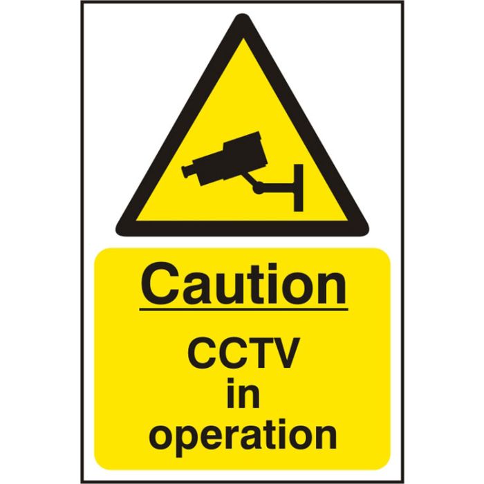WARNING CCTV SAV 200MM X 300MM - White/Yellow WARNING CCTV SAV 200MM X 300MM - White/Yellow