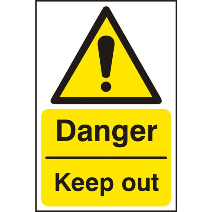 DANGER KEEP OUT SAV 200MM X 300MM - White/Yellow DANGER KEEP OUT SAV 200MM X 300MM - White/Yellow