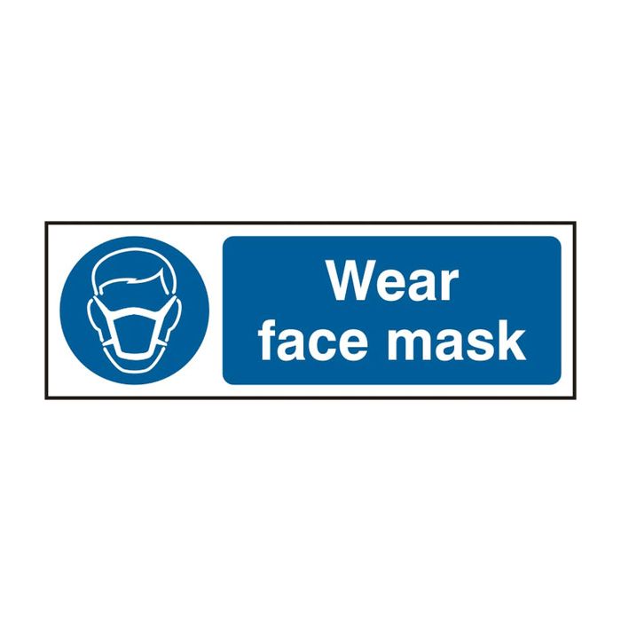 WEAR FACE MASK RPVC 300MM X 100MM - White/Blue WEAR FACE MASK RPVC 300MM X 100MM - White/Blue