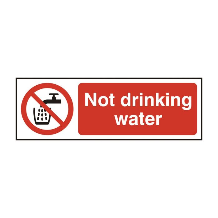 NOT DRINKING WATER SAV 75MM X 150MM - White/Red NOT DRINKING WATER SAV 75MM X 150MM - White/Red
