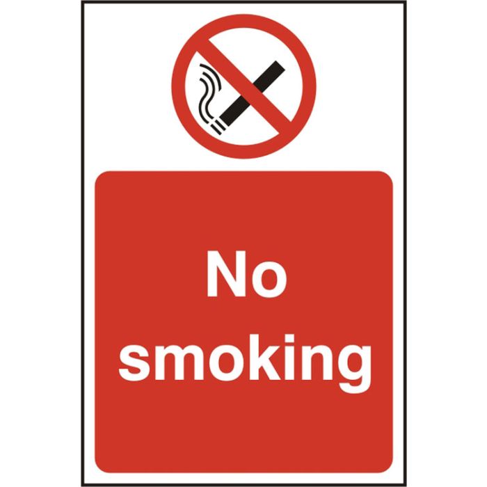 NO SMOKING RPVC 200MM X 300MM - White/Red NO SMOKING RPVC 200MM X 300MM - White/Red