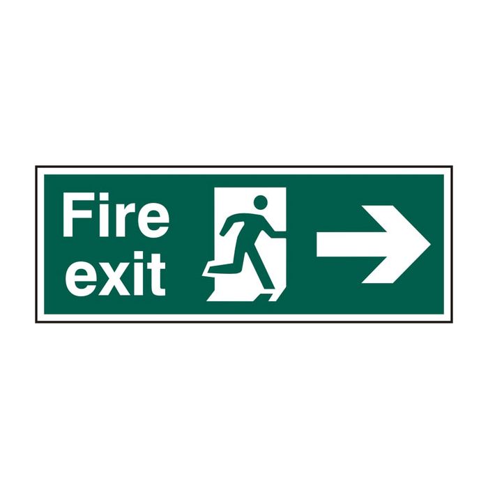 FIRE EXIT MAN ARROW RIGHT RPVC 400MM X 150MM - Green FIRE EXIT MAN ARROW RIGHT RPVC 400MM X 150MM - Green