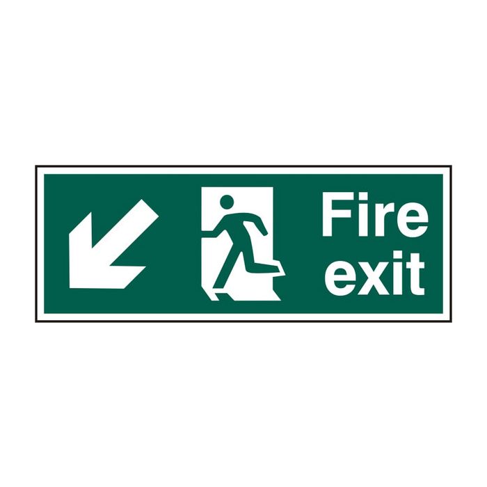 FIRE EXIT MAN ARROW D/L RPVC 400MM X 150MM - Green FIRE EXIT MAN ARROW D/L RPVC 400MM X 150MM - Green