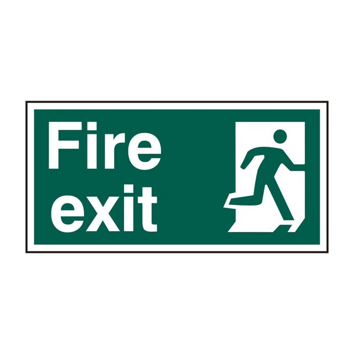 FIRE EXIT MAN RIGHT RPVC 300MM X 150MM - Green FIRE EXIT MAN RIGHT RPVC 300MM X 150MM - Green