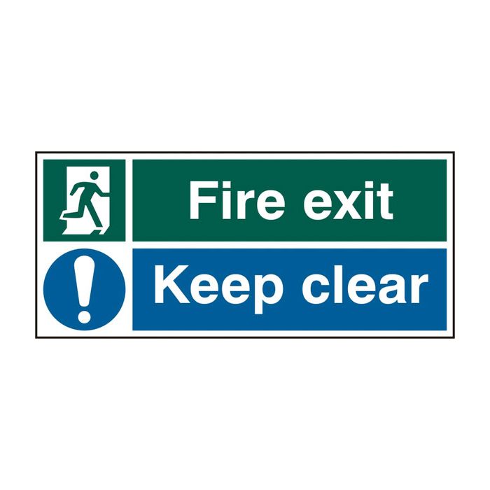 FIRE EXIT KEEP CLEAR RPVC 450MM X 200MM - White FIRE EXIT KEEP CLEAR RPVC 450MM X 200MM - White