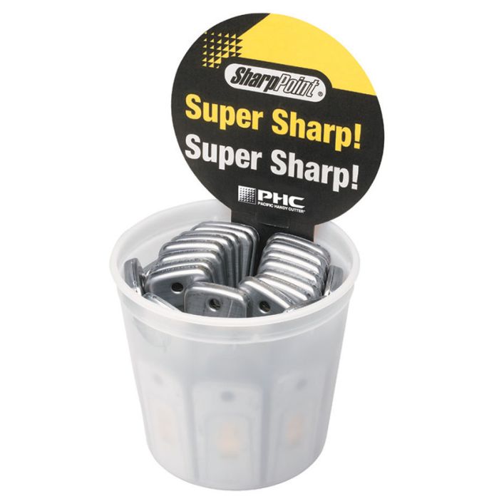 COUNTER DISPLAY BUCKET C/W 30 METAL SCRAPERS - Grey COUNTER DISPLAY BUCKET C/W 30 METAL SCRAPERS - Grey