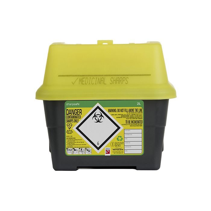 SHARP SAFE SHARPS BIN 2LTR - Yellow