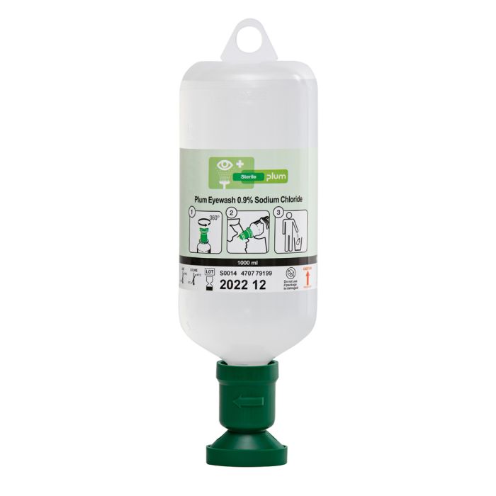 PLUM EYEWASH 1000ML 0.9 PERCENT SODIUM CHLORIDE EYECUP - Green PLUM EYEWASH 1000ML 0.9 PERCENT SODIUM CHLORIDE EYECUP - Green
