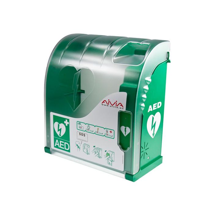 AIVIA 200 DEFIBRILLATOR CABINET WITH HEATING & ALARM - Green AIVIA 200 DEFIBRILLATOR CABINET WITH HEATING & ALARM - Green