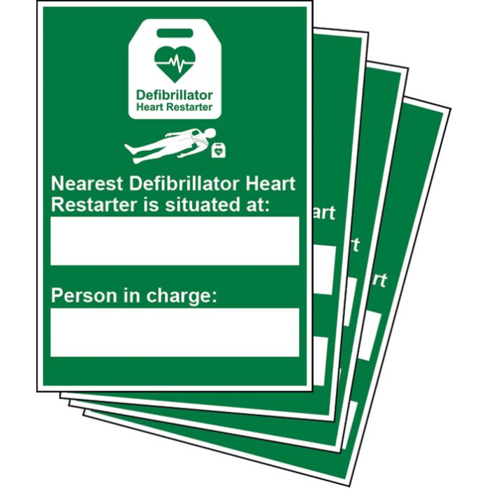 NEAREST AUTOMATED DEFIBRILLATOR SIGN - Green NEAREST AUTOMATED DEFIBRILLATOR SIGN - Green