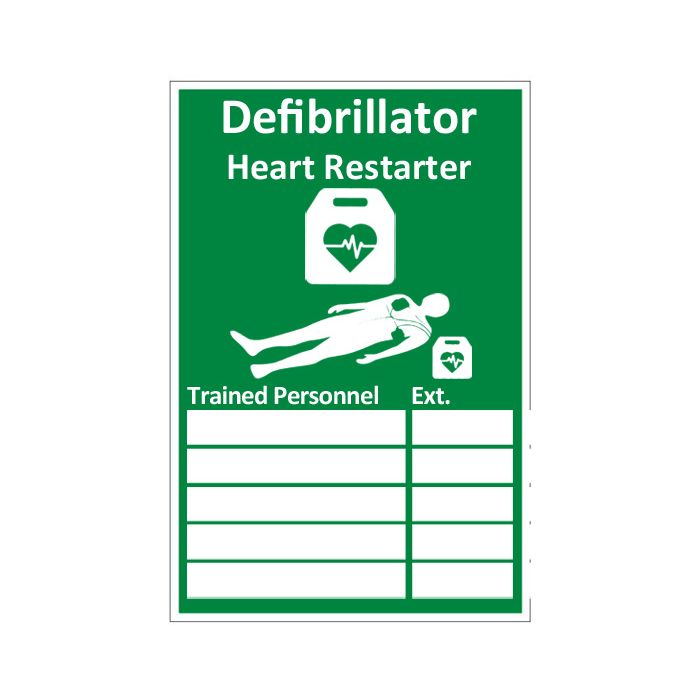 AED TRAINED PERSONNEL SIGN - Green AED TRAINED PERSONNEL SIGN - Green