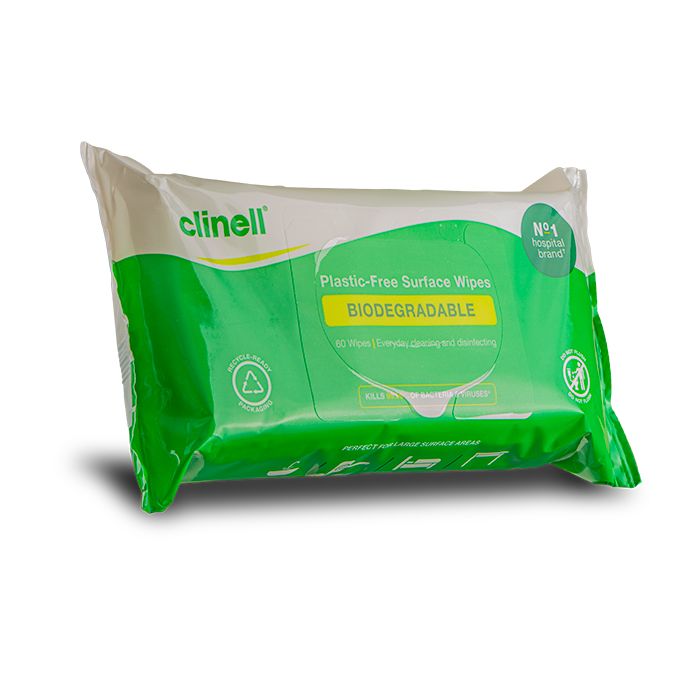 CLINELL BIODEGRADABLE SURFACE WIPE BCW60PFC - Green CLINELL BIODEGRADABLE SURFACE WIPE BCW60PFC - Green