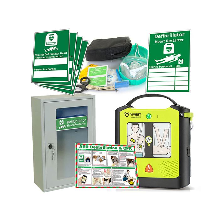 VIVEST POWER BEAT SEMI-AUTO DEFIB INDOOR CABINET PACKAGE - Green VIVEST POWER BEAT SEMI-AUTO DEFIB INDOOR CABINET PACKAGE - Green