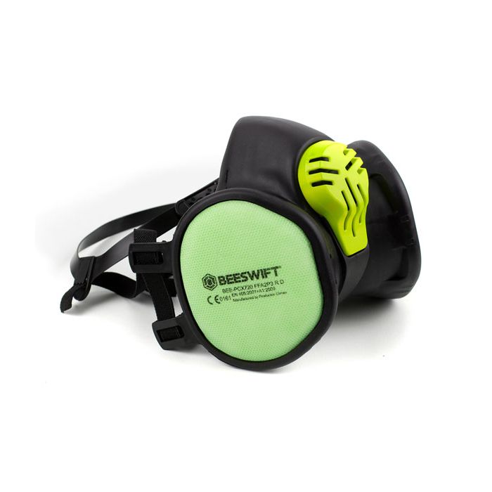 BEESWIFT FFA2P3 MAINTENANCE FREE HALF MASK - Black/Green BEESWIFT FFA2P3 MAINTENANCE FREE HALF MASK - Black/Green
