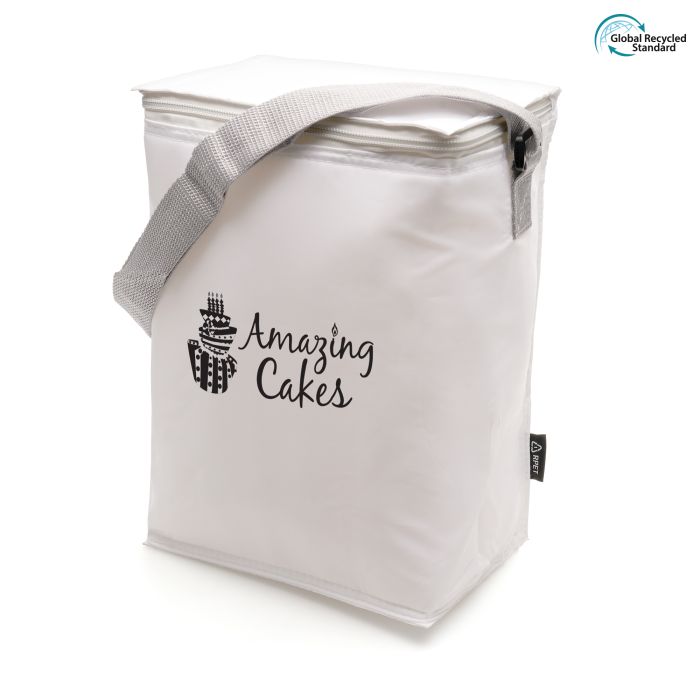 Large RPET Griffin Cooler Bag-White Large RPET Griffin Cooler Bag-White